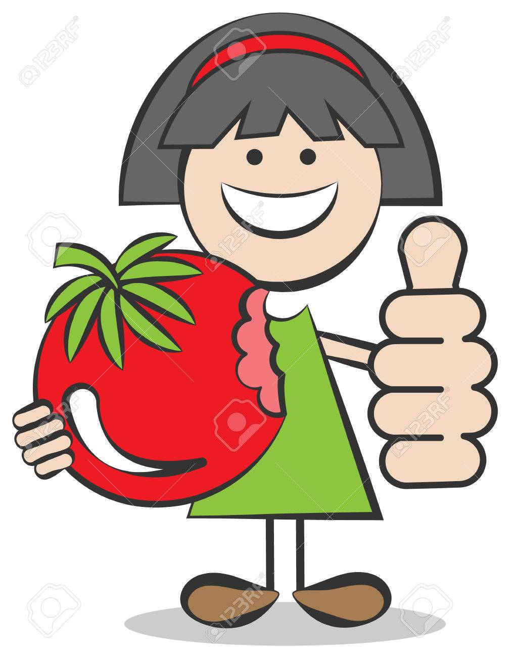39809786-child-with-a-tomato-vector-illustration